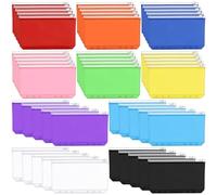 Leinuosen 50 Pcs A6 Binder Pockets 6 Hole Transparent Zip Envelope Waterproof Budget Cash Envelopes Reusable File Bill Document Bag Planner Inserts Binder Pouches Loose Leaf Document Storage Bags