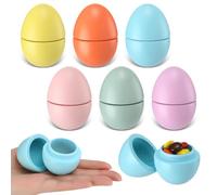 Leinuosen 6 Pcs Multicolor Hollow Wooden Easter Egg Set Pastel Fillable Wood Eggs for Crafts Fake DIY Egg Painting for Spring Easter Decorations Basket Stuffers(Classic Color)