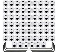 Leinuosen 60 Pieces Pin Keepers Pin Badge Backs Locking Silver Clasp Pin Backs Replacement with Wrench 6 x 5 mm