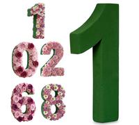 Leinuosen Dry and Wet Floral Foam Numbers Blocks Green Foam Blocks for Fresh and Artificial Flowers for Weddings Birthday Flower Arrangement Craft Project Garden Decoration(Number 1)