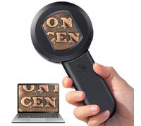 Leipan 100X Magnifying Glass for Reading, Digital Microscope with 2inch Screen, Coin Magnifier with White/Purple Lights, Compatible with Windows/Mac, Include 32GB Card