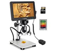 Leipan 7-inch LCD Digital Microscope, 1200X 16MP Coin Magnification,1080P HD Video Microscope for Adult, Wired Remote, Compatible with Windows/Mac OS, Includes 32GB SD Card, DM9 with 12 Slides Kits