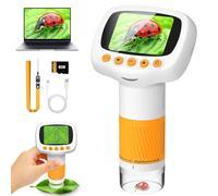 Leipan Handheld Microscope for kids, 1000X Magnification 1080P Portable Pocket Kids Microscope with 2.0" IPS Screen for Photo/Vedio, STEM Toys with 8GB TF Card for Children (Orange)