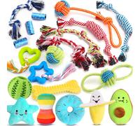Leipple 20 Pack Luxury Dog Chew Toys for Puppy, Cute Small Dog Toys with Ropes Chew Toys, Interactive Dog Toys and Squeaky Puppy Toys for Sm