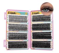 Leipple 8 Styles Individual Eyelashes 624pcs Natural Eyelash Clusters D Curl Lashes 10-16MM Soft & Fluffy Thick Volume DIY Russian Lash Extensions at Home