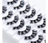 Leipple False Eyelashes 8 Pairs - Professional Reusable 8D Lashes - Natural Wispy Thick Fluffy Fake Eyelashes Faux Eyelashes(QZ-35)