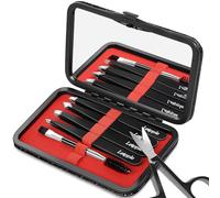Leipple Tweezers for Facial Hair Women with Travel Case & Mirror,Black/Red