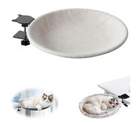 Leipsychic Desk Bed for Cat, 180° Rotating Kitten Hammock, Warm Kitten Hammock Supports Up to 50 Lbs, Non-Slip Cat Desk Bed for Living Room Bedroom Workplace (White)