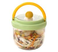 Leipsychic Mini Portable Lunch Box, Portable Small Lunch Containers, Food-Grade Plastic Salad Cup with Lid & Comfort Handle, Transparent Snack Container for Kids Adults (A)
