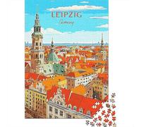 Leipzig Travel 1000 Piece Jigsaw Puzzle, Global Monument Landscape, Thick Cardboard Pieces, Decorative Artwork for Travel Lovers, Travel Gift, 70x50cm/1000pcs