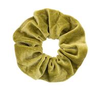 Leirinik Velvet Scrunchie Light Olive Pack of 1 - 14 cm - High-Quality Hair Scrunchie Made of 100% Polyester - Velvet Look for Women and Girls - All Hair Types - Gentle on Hair
