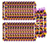 Leis for Luau Party，24Counts Halloween Purple & Black, Christmas Red & Green, Thanksgiving Orange & Burgundy Party Favors (Halloween Orange Purple & Black)