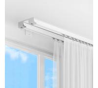 Leise 2-Layer Curtain Track for Wall Mount Adjustable 1-6m Aluminum Drapery Rod Set for Living Room Bedroom Room Divider (5.2m 4 x 1.30m)