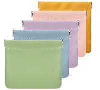 LEISENOR Small Pouches for Purse, 5-pack Cute Snap Closure Storages, Mini Organizer for Inside Large Makeup Bag, Organize Cosmetic, Lipstick, Jewelry, Card, Coins in Women's Handbag/Travel