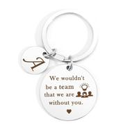 Leislam Retirement Gifts For Men & Women, Keychain With Engraved Message & Charm, Stainless Steel, Metallic, Unisex-Adults