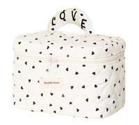 Leisofter Makeup Bag, Cute Cosmetic Case for Women Girls, Floral Coquette Aesthetic Toiletry Bag, Travel Make Up Organizer Bag, Big-h, One Size