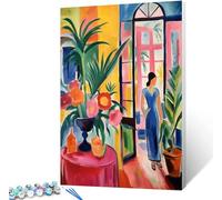 Leisouu African Women Paint by Numbers for Adults Afro Sexy Girl Adult DIY Paintwork Acrylic On Canvas Easy for Adults Beginner Home Modern Decor Houseplants Digital Picture Frameless(40x50cm)