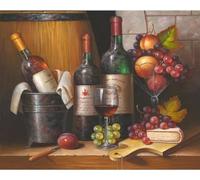 Leisouu DIY Paint by Numbers for Adults Vintage Wine Fruit Digital Oil Painting Acrylic Paint Fruit Wine Painting Kits Canvas Wall Art Wine Fruit DIY Retro Room Decor Without Frame(40x50cm)