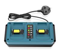 Leisuda DC18RD 2 Ports Charger Replacement for Makita 18V Battery Charger | 18V Charger Station Compatible for Makita 14.4V-18V LXT Li-ion Battery BL1815 BL1820 BL1830 BL1850 BL1415 BL1430