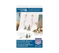 Leisure Arts Table Runner 15"X42" Ecru Xmas Trees, Kitchen Table Runner, Embroidery Kit, Kitchen Runner, Cross Stitch Kits for Beginners, Embroidery Patterns, Fabric