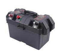 Leisure Battery,Leisure Battery Box Large with Strap Dual Usb Real Time Voltage Monitoring with Fixed Straps,for Boat Caravan Camper Motorhome,Black