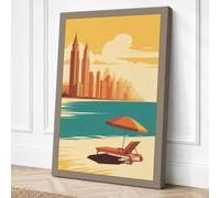 Leisure by the City Art Deco Canvas Wall Art Print 24x16 Inch