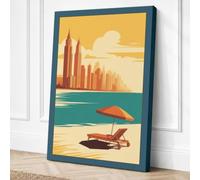 Leisure by the City Art Deco Canvas Wall Art Print 24x16 Inch