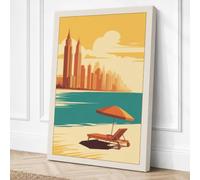 Leisure by the City Art Deco Canvas Wall Art Print 24x16 Inch
