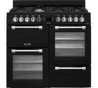 Leisure Cookmaster 100 CK100F232K 100cm wide Dual Fuel Range Cooker with Gas Hob - Black - A/A Rated, Black