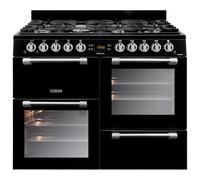 Leisure Cookmaster CK100G232K 100cm Gas Range Cooker, Black, 7 Burner Hob with Wok Burner, 2 Gas Ovens, Separate Full-Width Gas Grill, Catalytic Liners