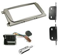 Leisure Direct Cd Radio Stereo Double Din Facia Fascia Plate Adaptor Panel Kit Silver with Iso Wiring harness and Aerial Adaptor For Ford Focus Mondeo S-max C-Max Galaxy