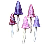 Leisure Gardening Ceramic Toadstools. Set of 5 Spring Shades