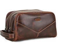 Leisure Leather Handbag Vintage Multifunctional Toiletries Bag Storage Bag Purse(E)
