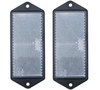 leisure MART A pair of trailer and truck reflectors rectangular screw on 2 x white Pt no. LMX1633