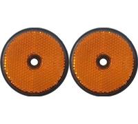leisure MART A pair of trailer and truck reflectors round screw on 2 x amber Pt no. LMX1631