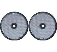 leisure MART A pair of trailer and truck reflectors round screw on 2 x white Pt no. LMX1629