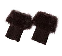 Leisure Socks Breathable Warm Comfortable Stretchy Leg Knitted Wool Like Boots Woolen Leg Short Flanges Solid Color Feather Yarn Hosiery Thick Socks Thermal Breathable Womens Gifts (Coffee, One Size)