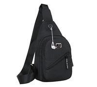 Leisure Sports Shoulder Men's Bag Bag Bag Messenger Bags Chest Waist Packs Waist Packs for Walking (Black, One Size)