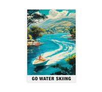 Leisure Sports - Water Skiing Travel Print Canvas Poster Wall Art Decor Print Picture Paintings for Living Room Bedroom Decoration 12x18inch(30x45cm)