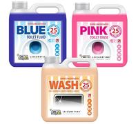 Leisure Time Caravan Toilet Fluids (Triple Clean Pack - Blue, Pink & Wash (3L)