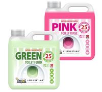 Leisure Time Caravan Toilet Fluids (Twin Pack - Green & Pink Flush (2L)