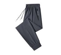 Leisure Trousers Men's Long Comfortable Jogging Trousers with Zip on Both Sides Lightweight Baggy Sweatpants Ice Silk Summer Trousers Elastic Waist Training Trousers for Sports and Everyday Use