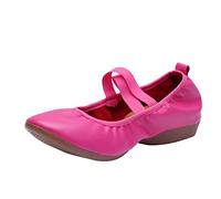 Leisure Women's Summer Soft Sole Plain Non-Slip Wedges Round Toe Breathable Dance Shoes, Hot Pink, 8.5 UK