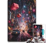 Leisure Wood Puzzle, Adults, Cityscape with Floating Cubes, 1000 Pieces | Adult Jigsaw Puzzle: shared home puzzle activity over several sessions.