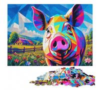 Leisure Wood Puzzle, Adults, Pig Pop Art, 1000 Pieces