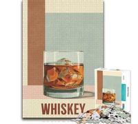 Leisure Wood Puzzle, Adults, Whiskey Glass with Ice Cubes, 1000 Pieces | Colour and shape sorting - a clear section-by-section approach during indoor leisure.