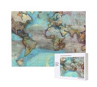 Leisure Wooden Jigsaw Puzzle Exquisite Cartoon world map Patterns for Family Interaction and Indoor Entertainment