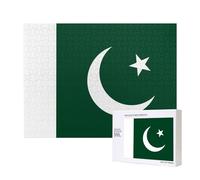 Leisure Wooden Jigsaw Puzzle Exquisite Flag of Pakistan Patterns for Family Interaction and Indoor Entertainment