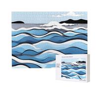 Leisure Wooden Jigsaw Puzzle Exquisite Waves lapping at the rocks Patterns for Family Interaction and Indoor Entertainment