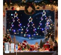 Leisure world 3 Multi-Colored Christmas Tree Shape String Lights, 8 Operation Modes, USB or Battery Powered, IP44 Water Resistant for Christmas Decorations, Holiday, Party, and New Year Celebrations